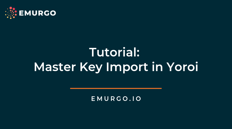 Tutorial: Master Key Import in Yoroi