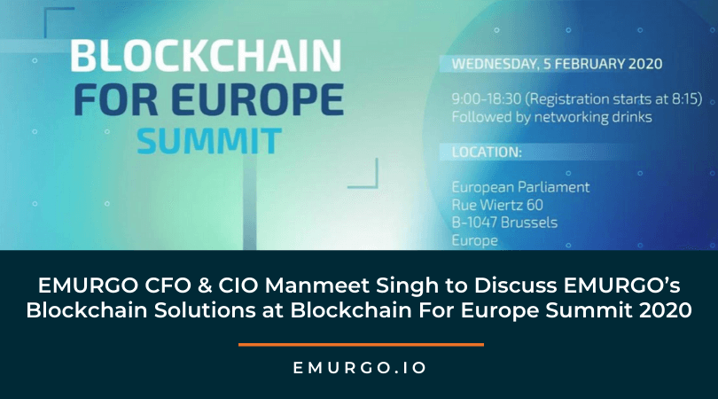 EMURGO CFO & CIO Manmeet Singh to Discuss EMURGO’s Blockchain Solutions at Blockchain For Europe Summit 2020